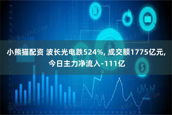 小熊猫配资 波长光电跌524%, 成交额1775亿元, 今日主力净流入-111亿